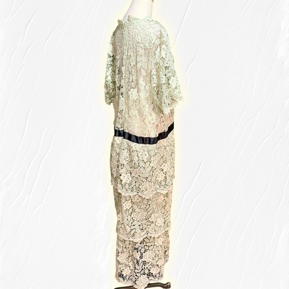 NWT Boohoo ‘Occasion Lace Tiered Midaxi Dress’ in Sage / Mint Green Plus Size 24 - Picture 12 of 16